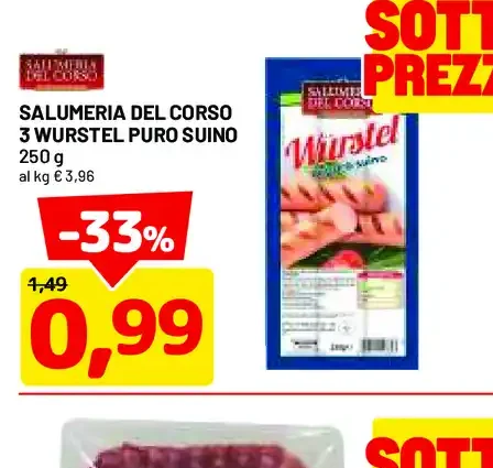 Wurstel puro suino