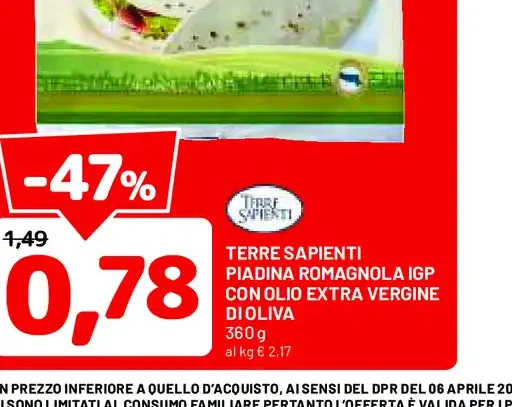 Piadina romagnola IGP