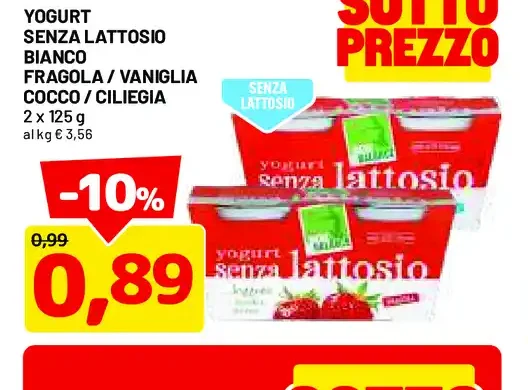 Yogurt senza lattosio