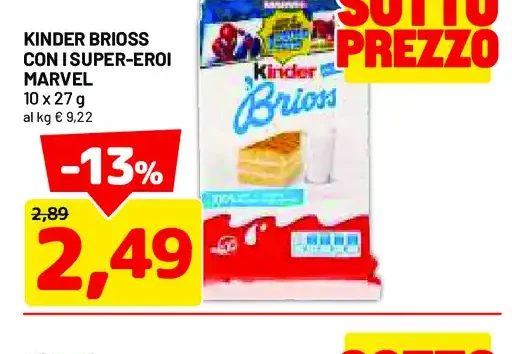 Kinder Brioss con super-eroi Marvel