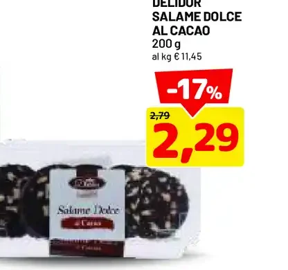 Salame dolce al cacao Delidor