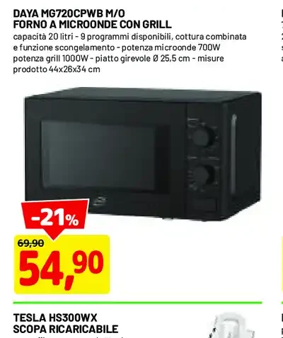 Forno a microonde Daya MG720CPWB