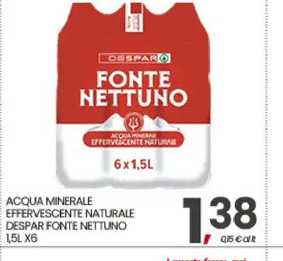 Acqua minerale effervescente naturale Despar Fonte Nettuno