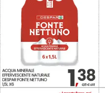 Acqua minerale effervescente naturale Despar Fonte Nettuno