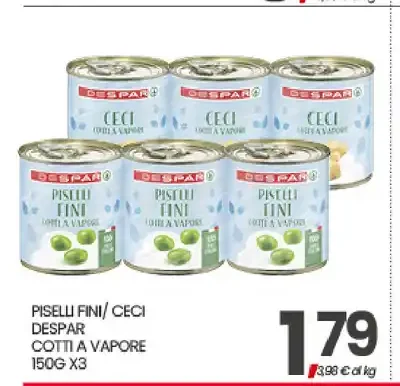 Piselli fini e ceci Despar cotti a vapore