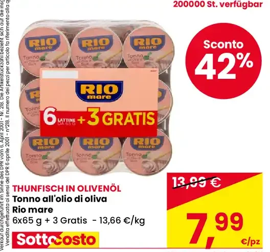 Tonno all'olio di oliva Rio Mare