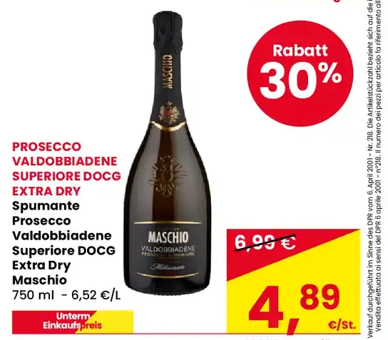 Prosecco Valdobbiadene Superiore DOCG Extra Dry Maschio