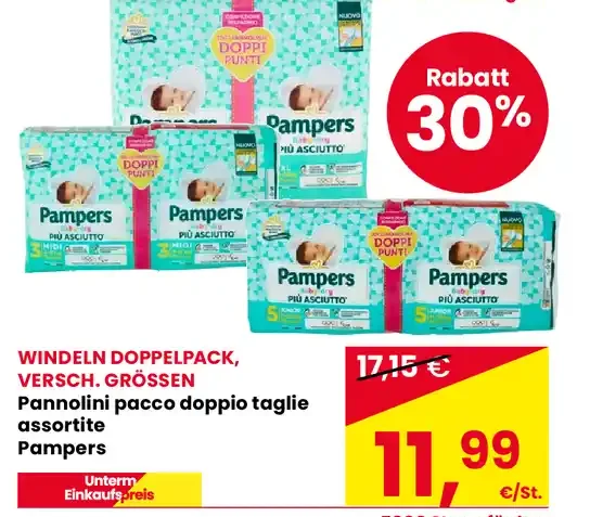 Pannolini pacco doppio taglie assortite Pampers