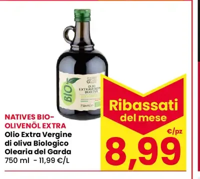 Olio extravergine d'oliva biologico