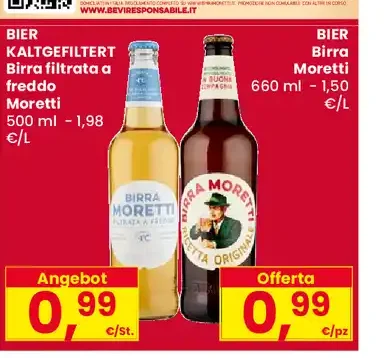 Birra filtrata a freddo Moretti