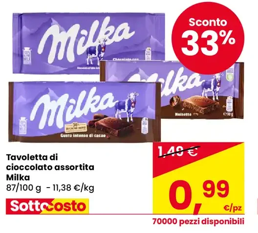 Tavoletta di cioccolato assortita Milka