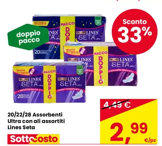 Assorbenti Ultra con ali assortiti Lines Seta