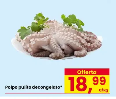 Polpo pulito decongelato
