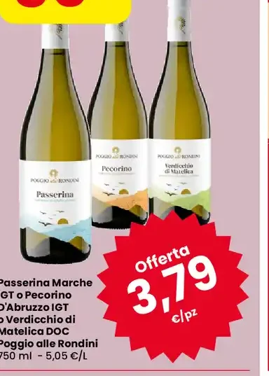Passerina Marche IGT o Pecorino d'Abruzzo IGT o Verdicchio di Matelica DOC