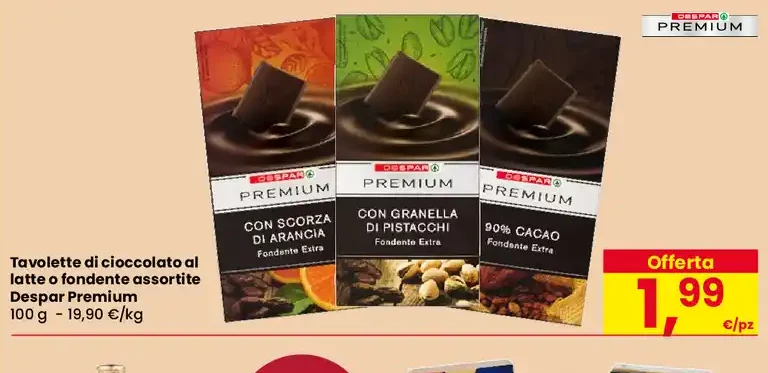 Tavolette di cioccolato al latte o fondente assortite
