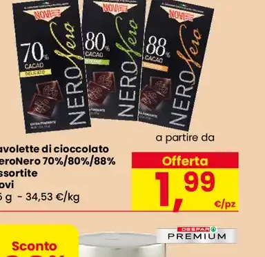 Tavolette di cioccolato NeroNero assortite