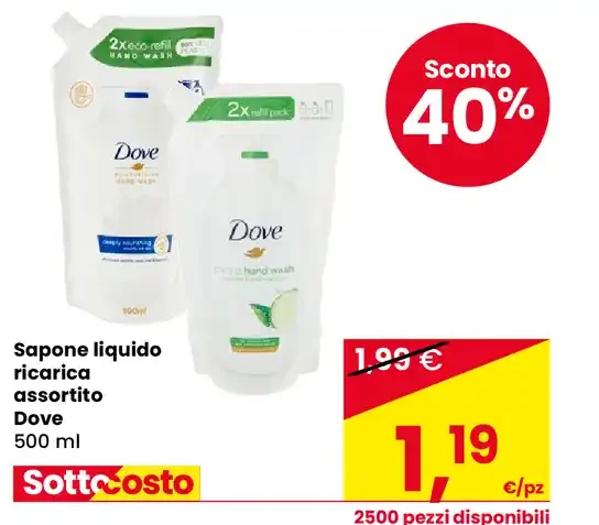 Sapone liquido ricarica assortito Dove