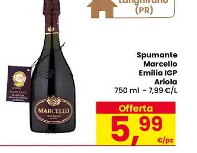 Spumante Marcello Emilia IGP Ariola 750 ml
