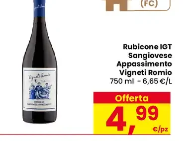 Rubicone IGT Sangiovese Appassimento Vigneti Romio 750 ml