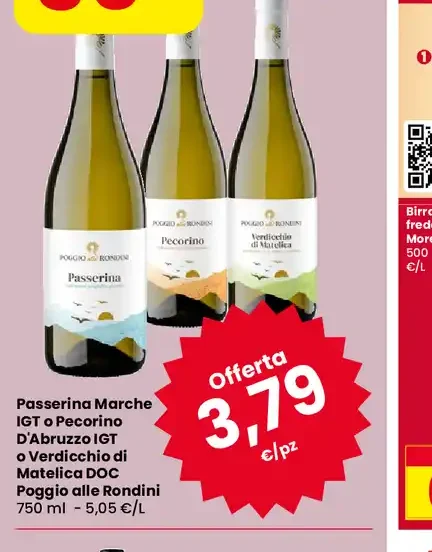 Passerina Marche IGT o Pecorino d'Abruzzo IGT o Verdicchio di Matelica DOC