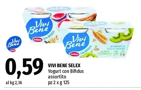 Vivi Bene Selex yogurt con bifidus assortito