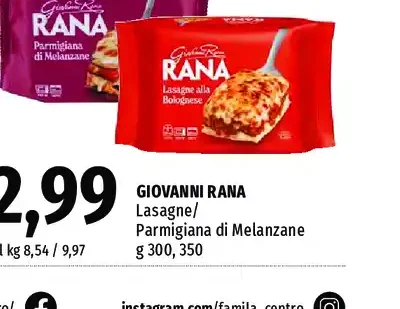 Giovanni Rana lasagne parmigiana di melanzane