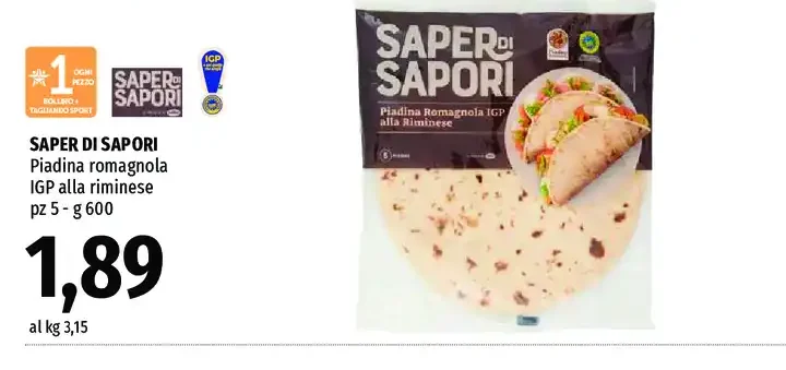 Piadina romagnola IGP alla riminese