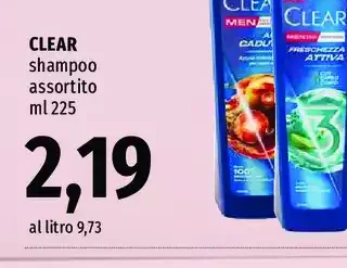 Clear shampoo assortito