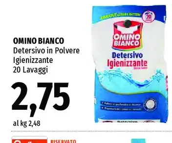 Detersivo in polvere igienizzante Omino Bianco