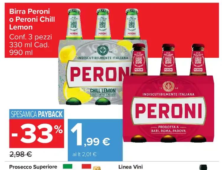 Birra Peroni o Peroni Chill Lemon