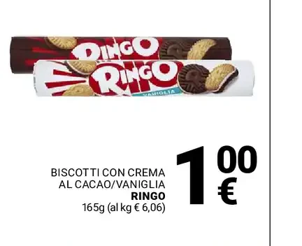 Biscotti con crema al cacao/vaniglia Ringo
