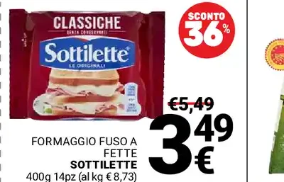 Formaggio fuso a fette Sottilette