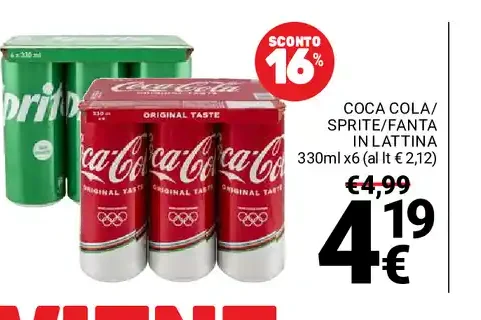 Coca Cola/Sprite/Fanta lattina