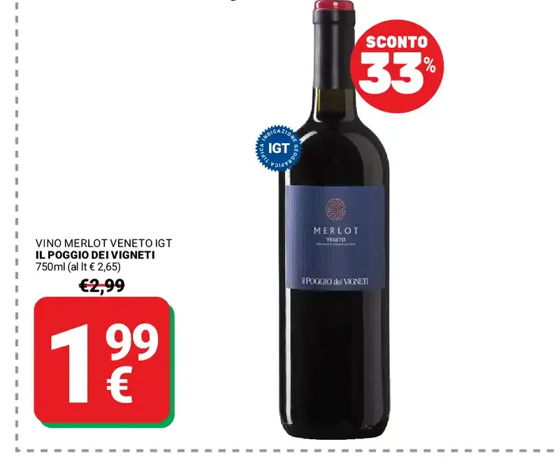 Vino Merlot Veneto IGT Il Poggio dei Vigneti