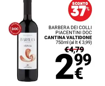 Barbera dei Colli Piacentini DOC Cantina Valtidone