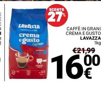 Caffè in grani crema e gusto