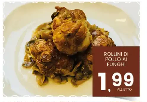 Rollini di pollo ai funghi