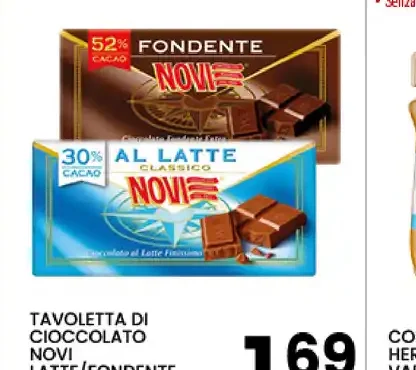 Tavoletta di cioccolato Novi latte/fondente