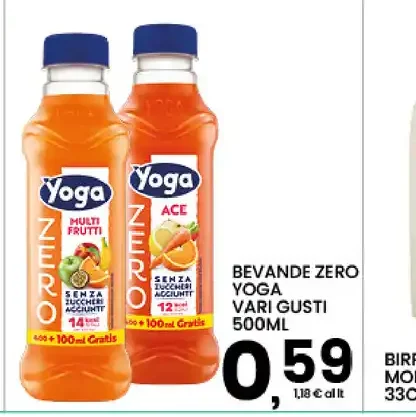 Bevande zero Yoga vari gusti