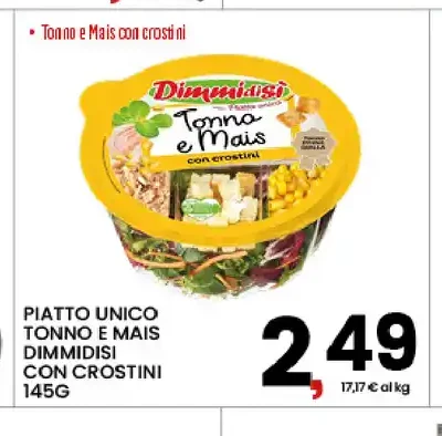 Piatto unico tonno e mais Dimmidisi