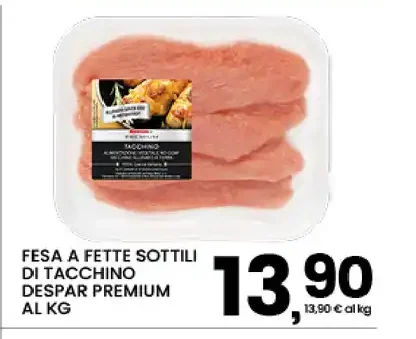 Fesa a fette sottili di tacchino