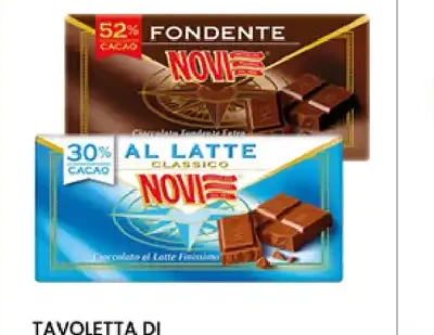 Tavoletta di cioccolato Novi latte/fondente
