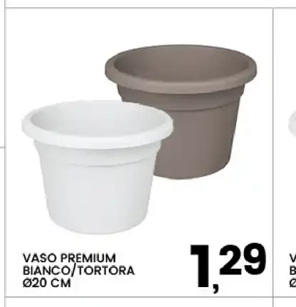 Vaso Premium bianco/tortora