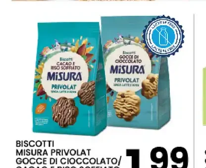 Biscotti Misura Privolat cuori di cioccolato/cacao e riso soffiato