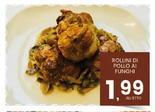 Rollini di pollo ai funghi