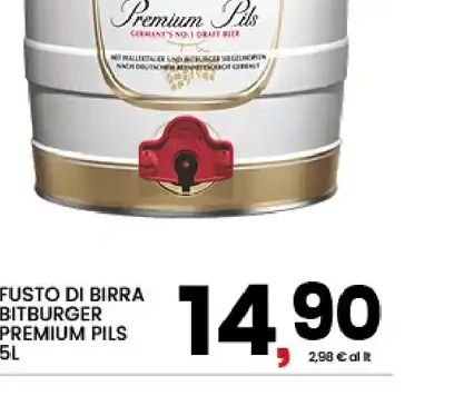 Fusto di birra Bitburger Premium Pils