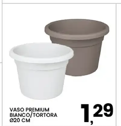 Vaso premium bianco/tortora