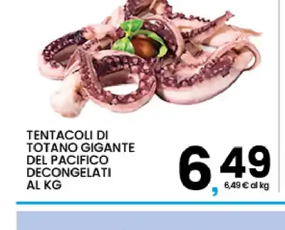 Tentacoli di totano gigante del Pacifico decongelati