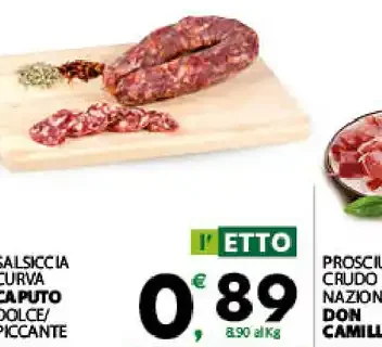 Salsiccia curva con caputo dolce/piccante