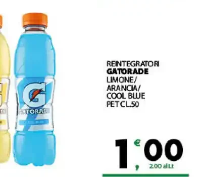 Reintegratori Gatorade limone/arancia/cool blue